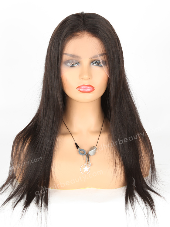 In Stock Indian Remy Hair 20" Straight Natural Color Lace Front Wig SLF-01271